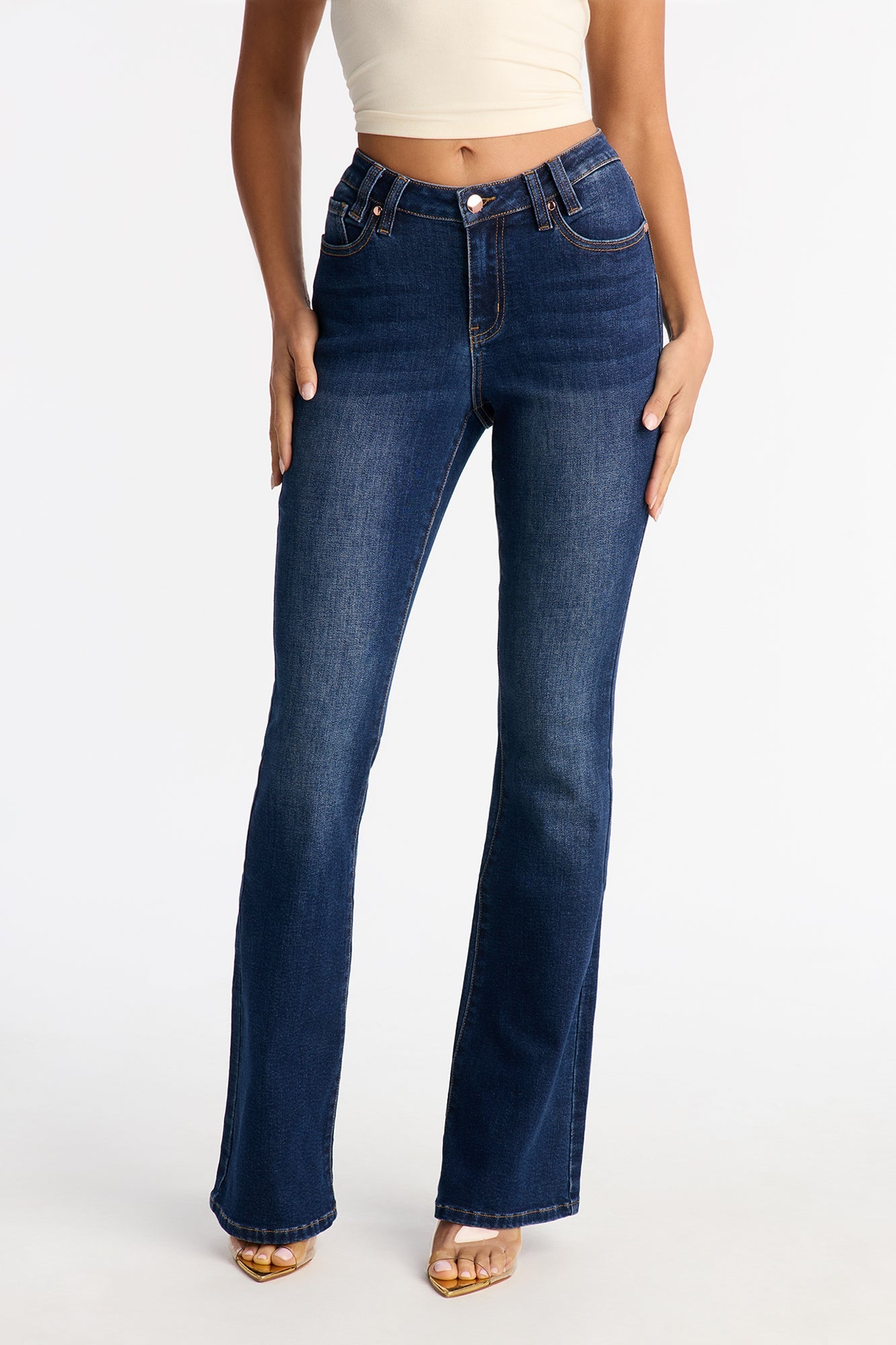 The Aughts Pocket Flap Flare Jeans - Dark Wash