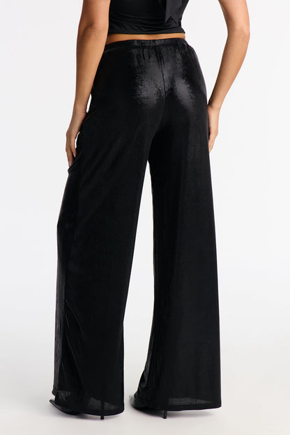 Luxe Aura Shimmer Wide Leg Pant 32″ - Black