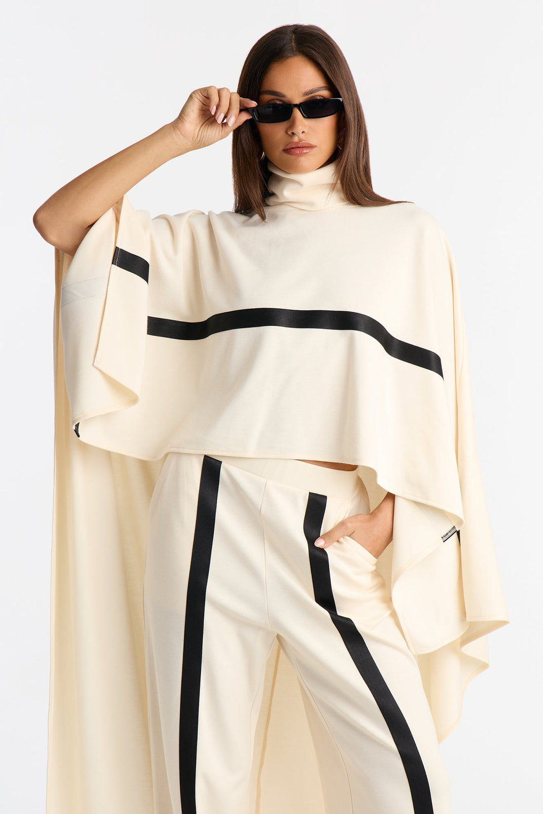 Margo Draped Pant Set - Cream