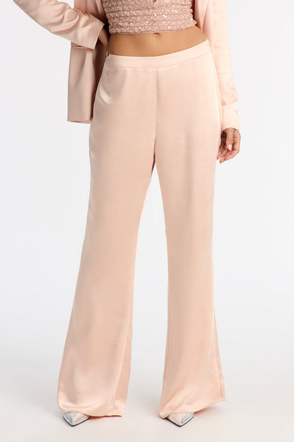 Flawless Energy Satin Flare Pant 32″ - Pink