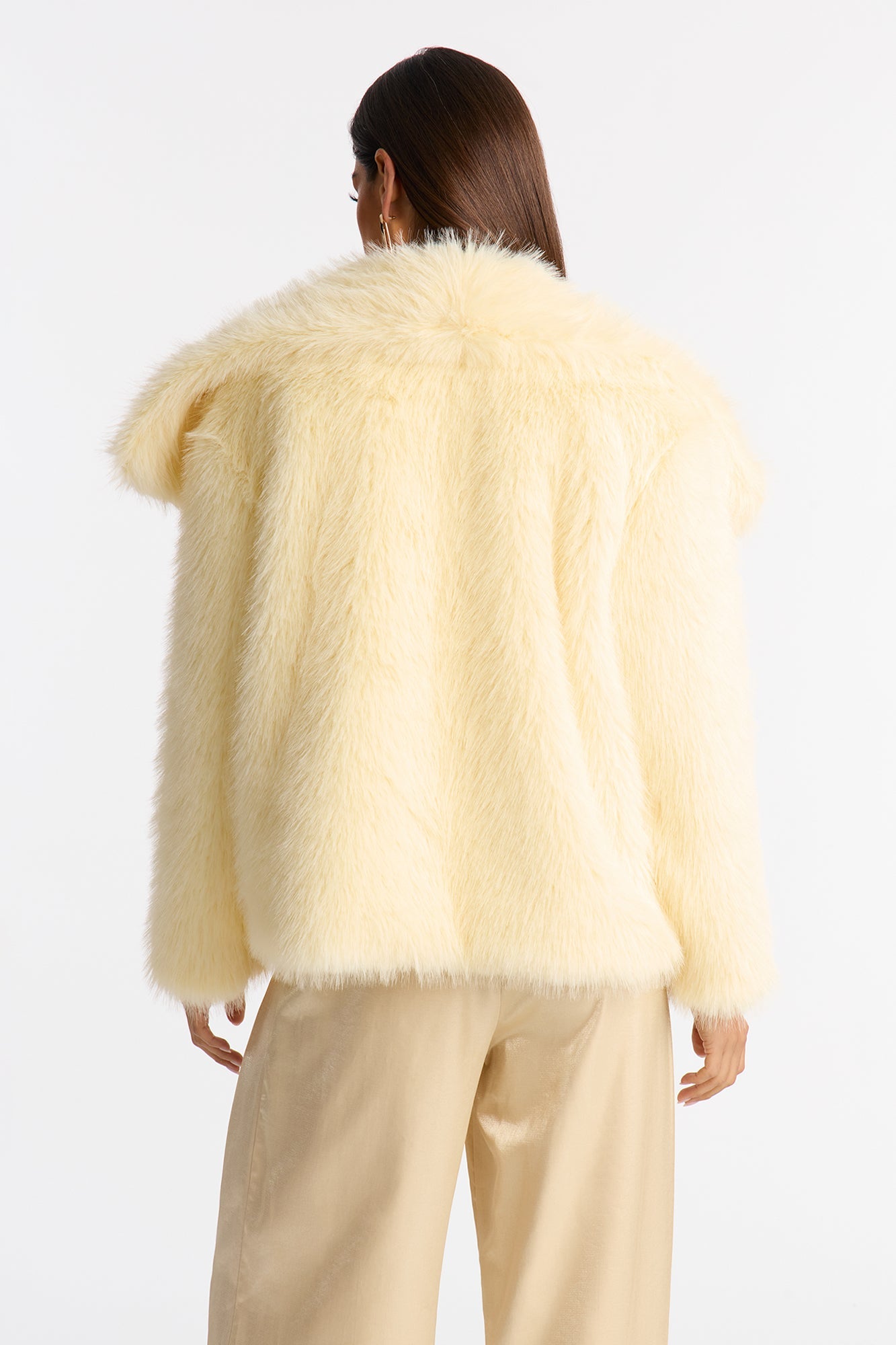 Winter Party Faux Fur Coat - Yellow