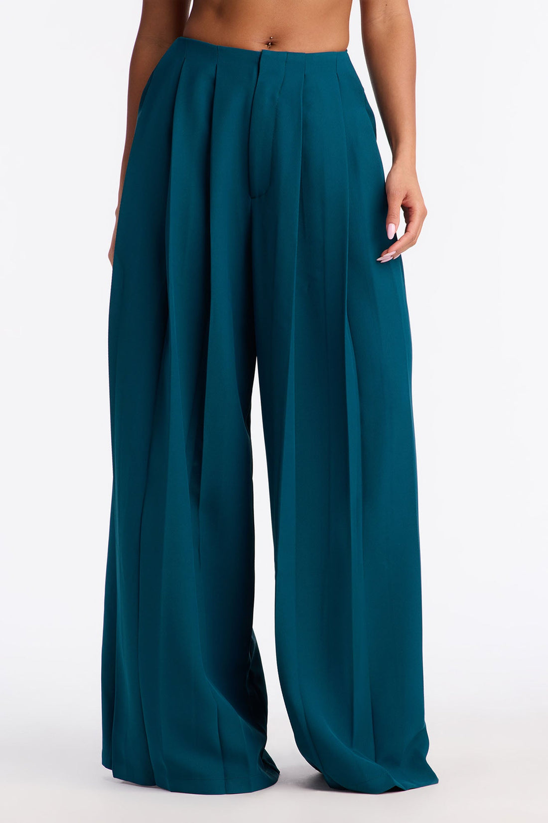 Blaire Wide Leg Trouser - Teal