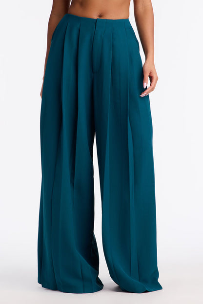 Blaire Wide Leg Trouser - Teal