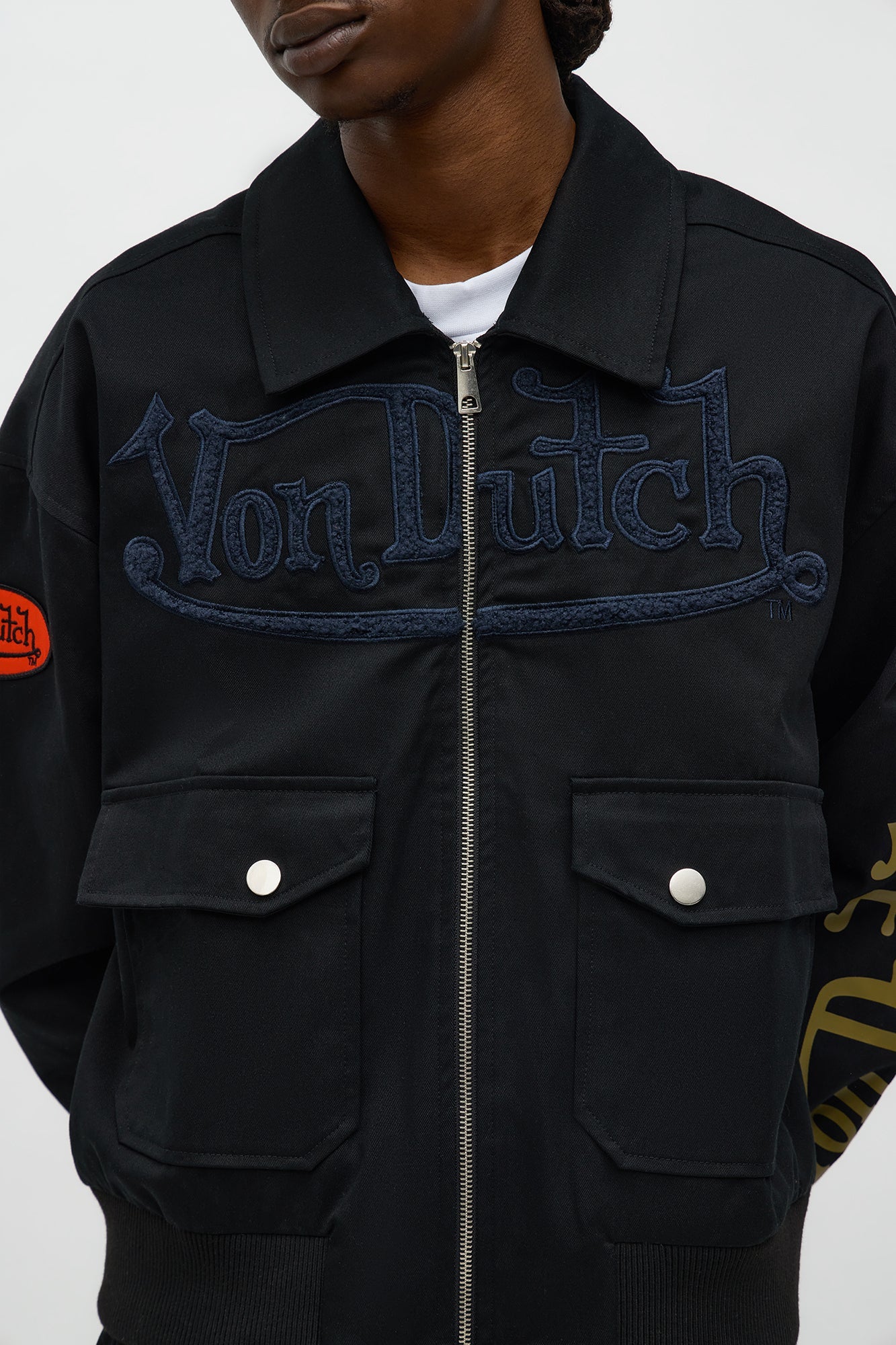 Von Dutch Zip Work Jacket - Black/combo