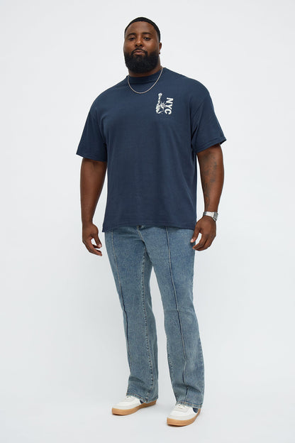 Stacked Skinny Flare Runaway Seam Jean - Medium Blue Wash