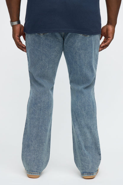 Stacked Skinny Flare Runaway Seam Jean - Medium Blue Wash