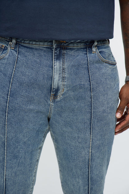 Stacked Skinny Flare Runaway Seam Jean - Medium Blue Wash