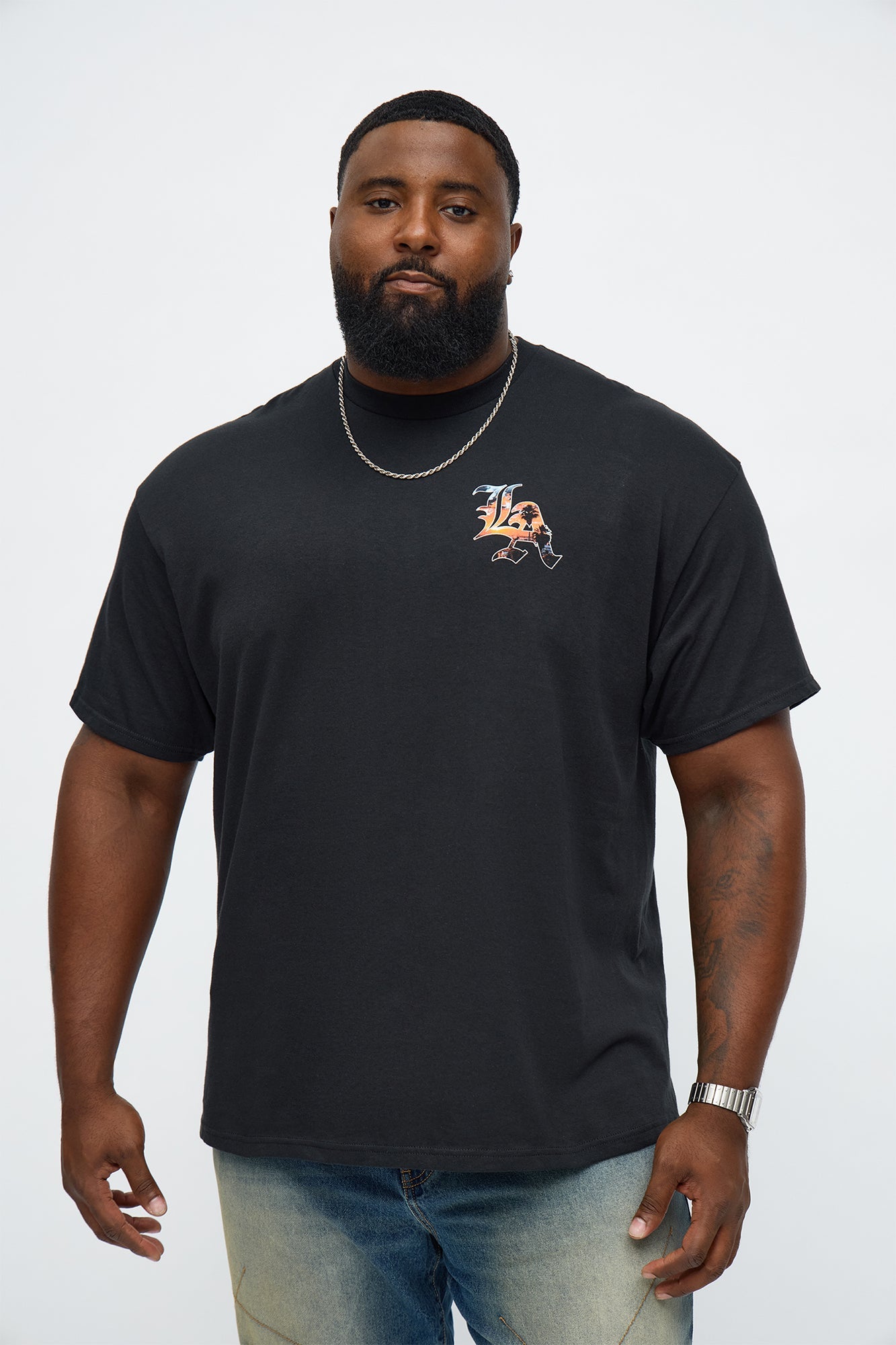 Sunset LA California Short Sleeve Tee - Black