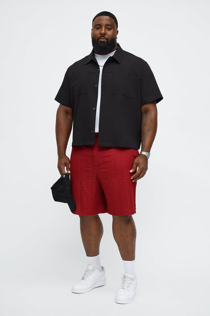 Relaxed Oarken Air Short - Burgundy