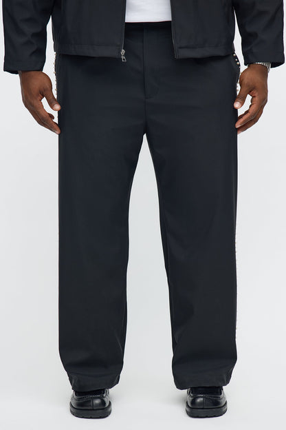 Baggy Pleated Pearl Pant - Black