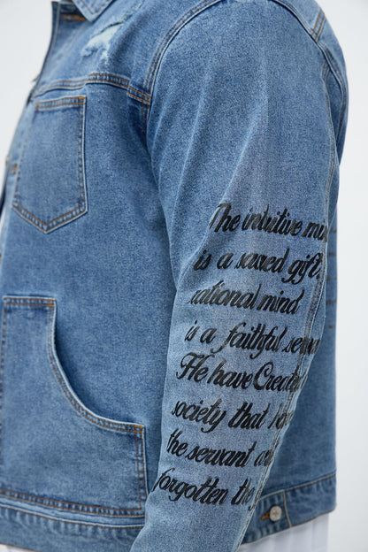 Scripted Streets Denim Trucker Jacket - Vintage Blue Wash