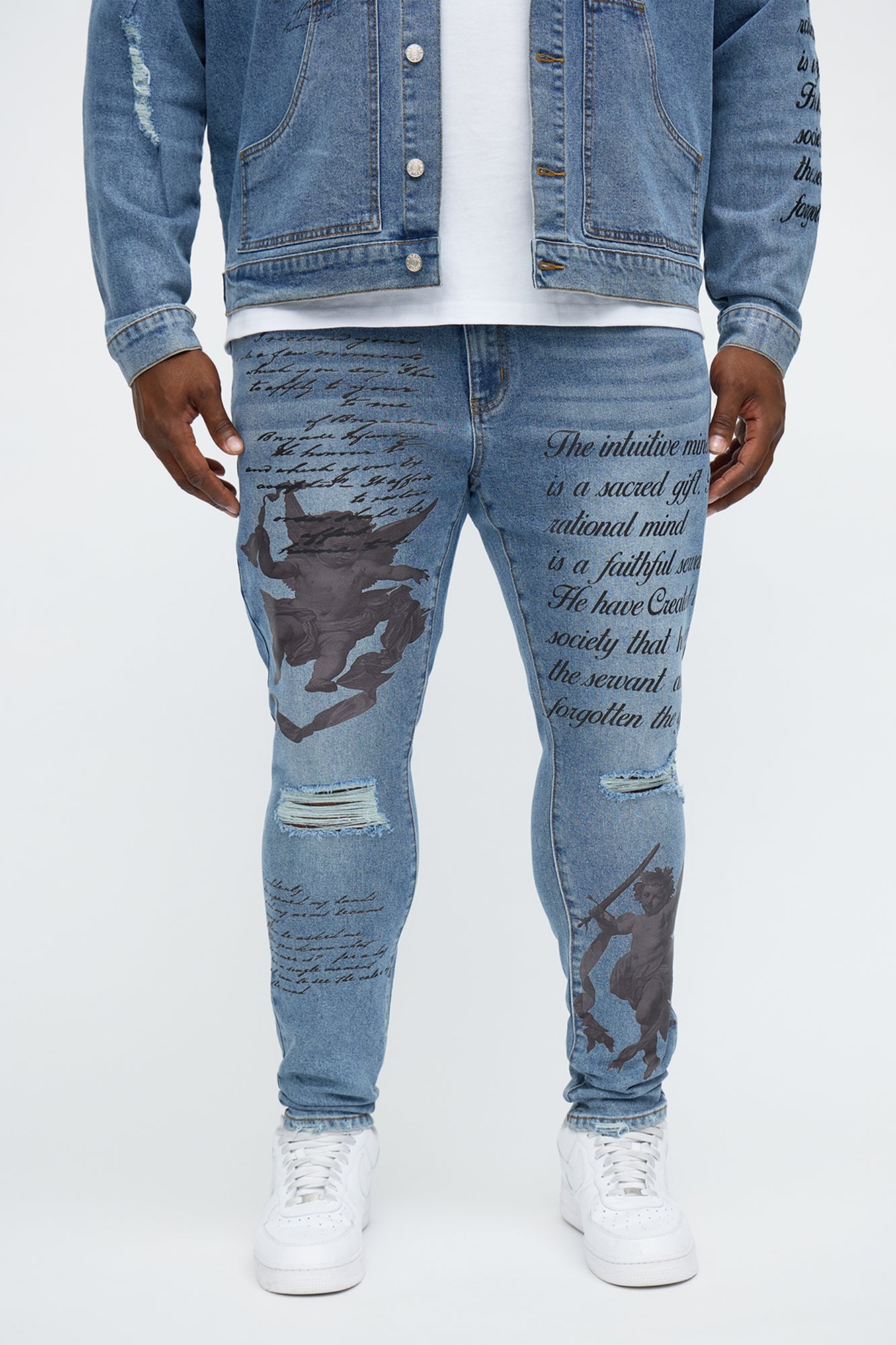 Skinny Scripted Streets Jean - Vintage Blue Wash