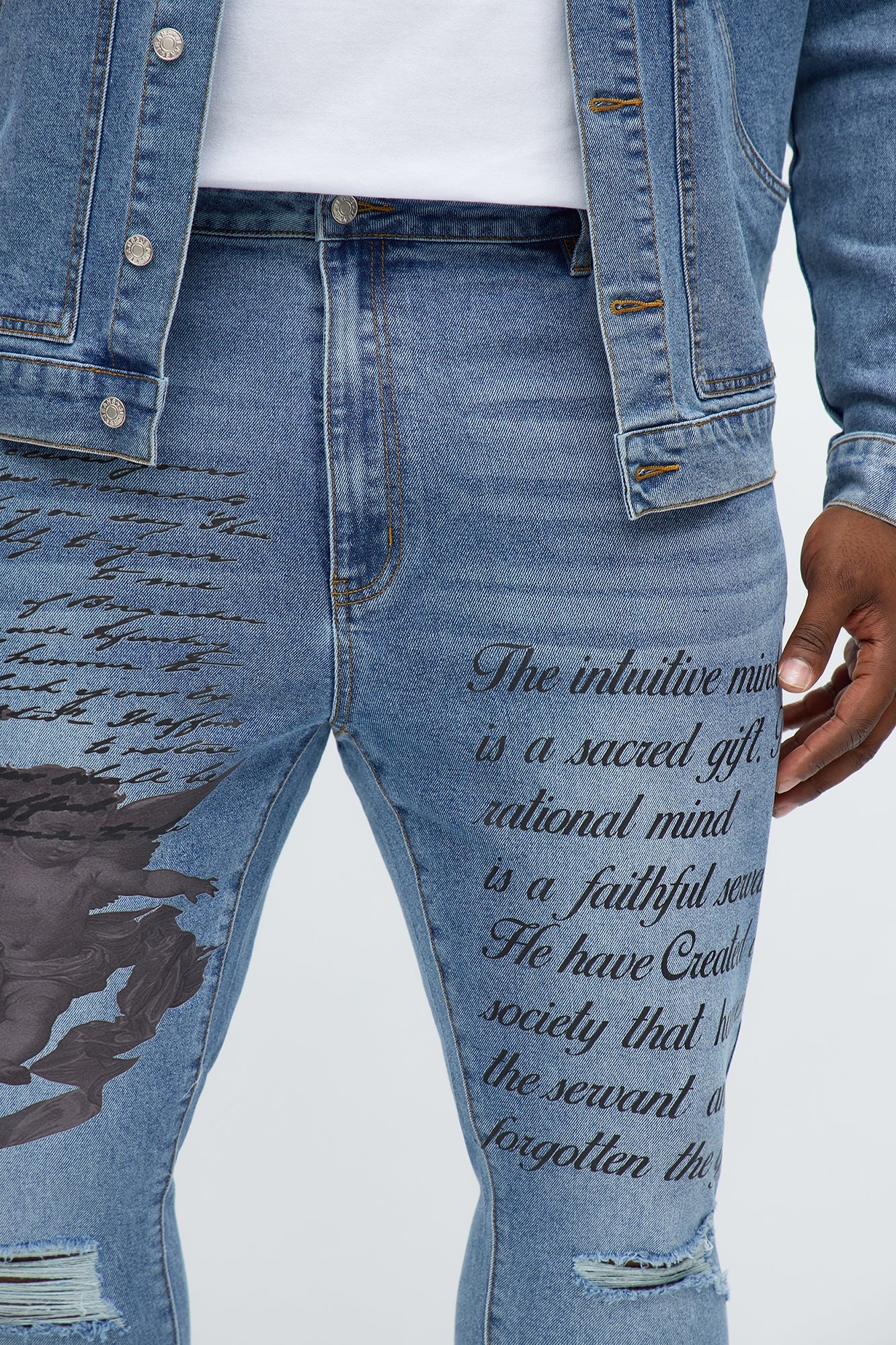 Skinny Scripted Streets Jean - Vintage Blue Wash