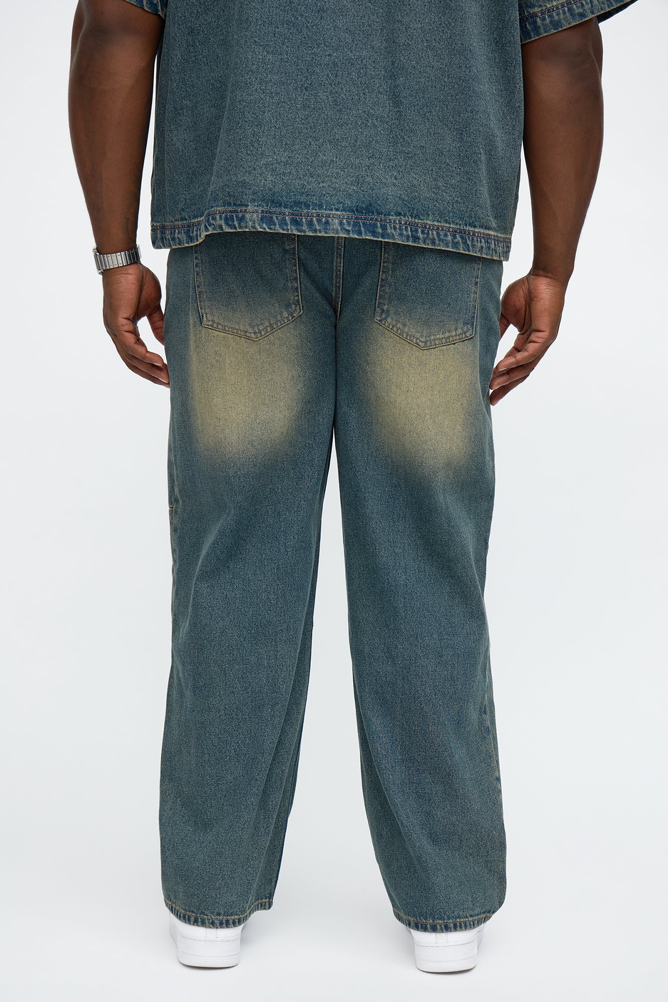 Baggy Eyelet Jean - Vintage Blue Wash