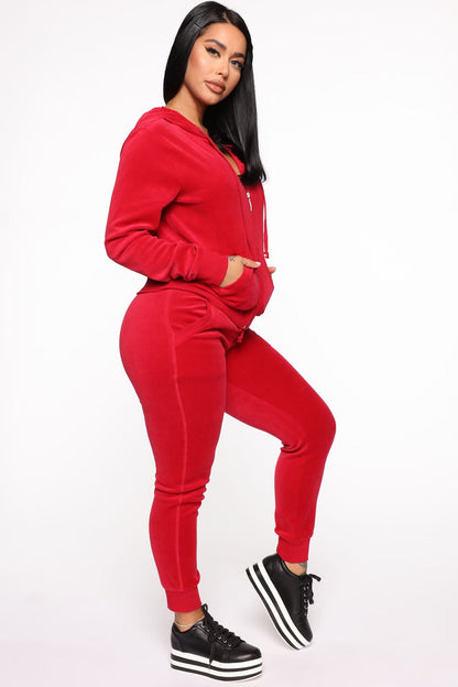 The Original Trendsetter Velour Set - Red