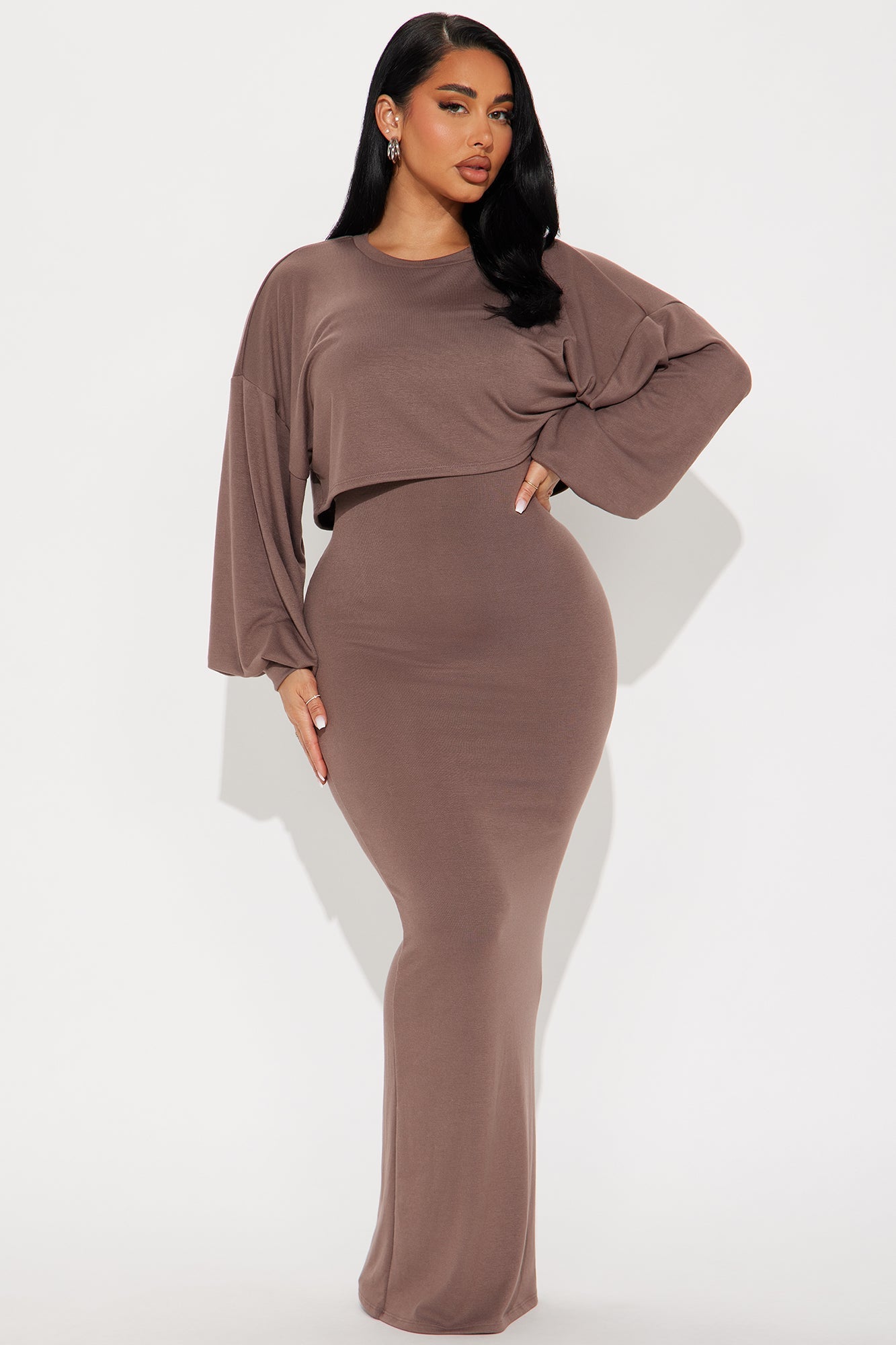 Weekend 2 Piece Maxi Dress Set - Mocha