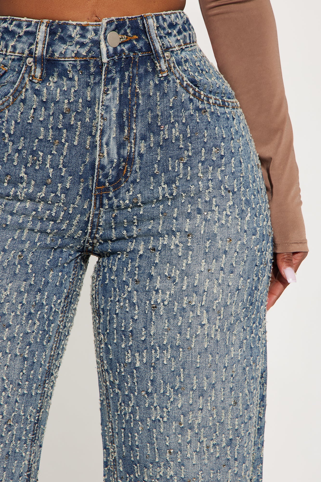 Turning The Page Embellished Wide Leg Jeans - Medium Wash
