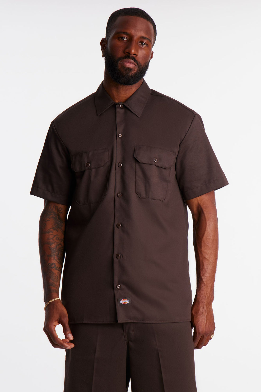 Dickies Short Sleeve Work Shirt - Dark Brown