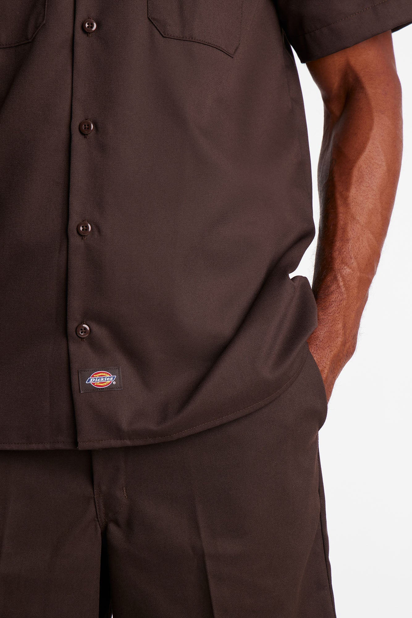 Dickies Short Sleeve Work Shirt - Dark Brown