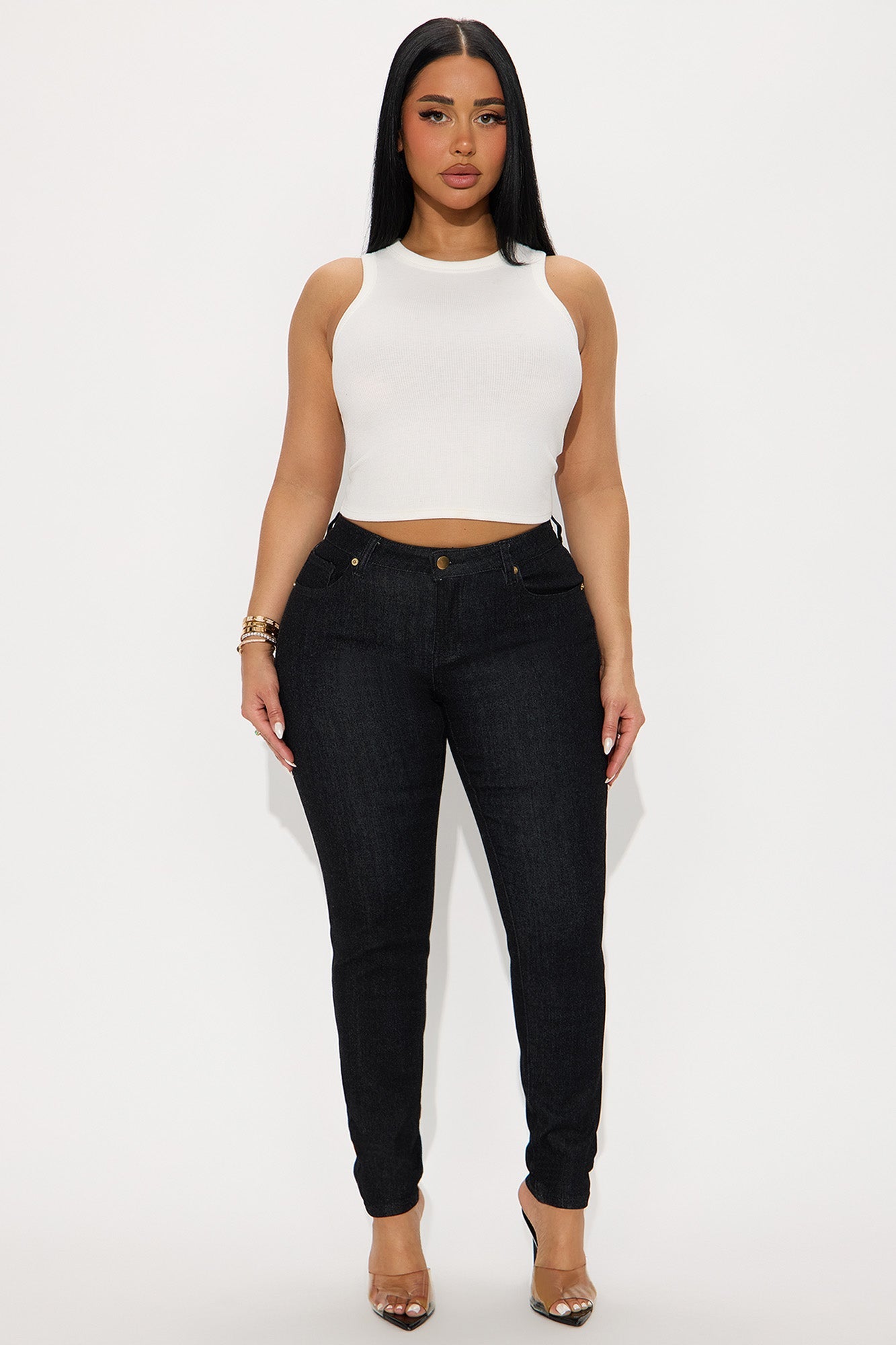 Made For Me Mid Rise Skinny Jeans - Black Wash
