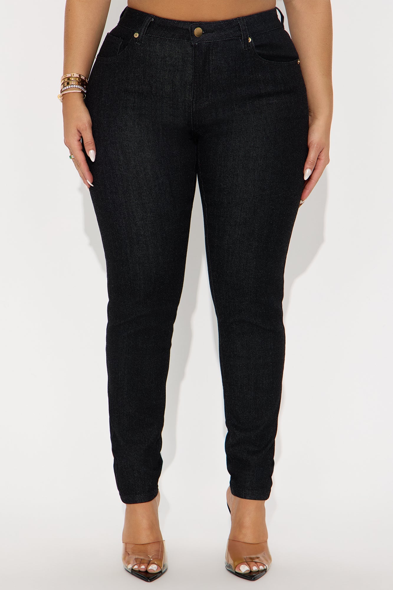 Made For Me Mid Rise Skinny Jeans - Black Wash