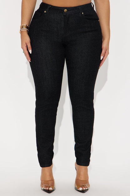Made For Me Mid Rise Skinny Jeans - Black Wash