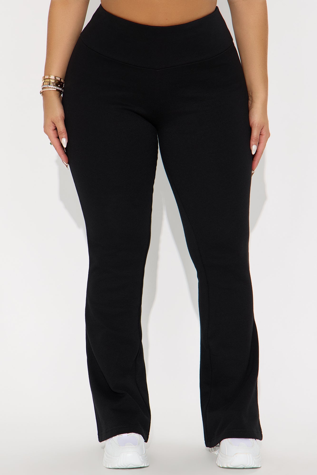 Tina Wide Waist Pull On Lounge Flare Pant - Black