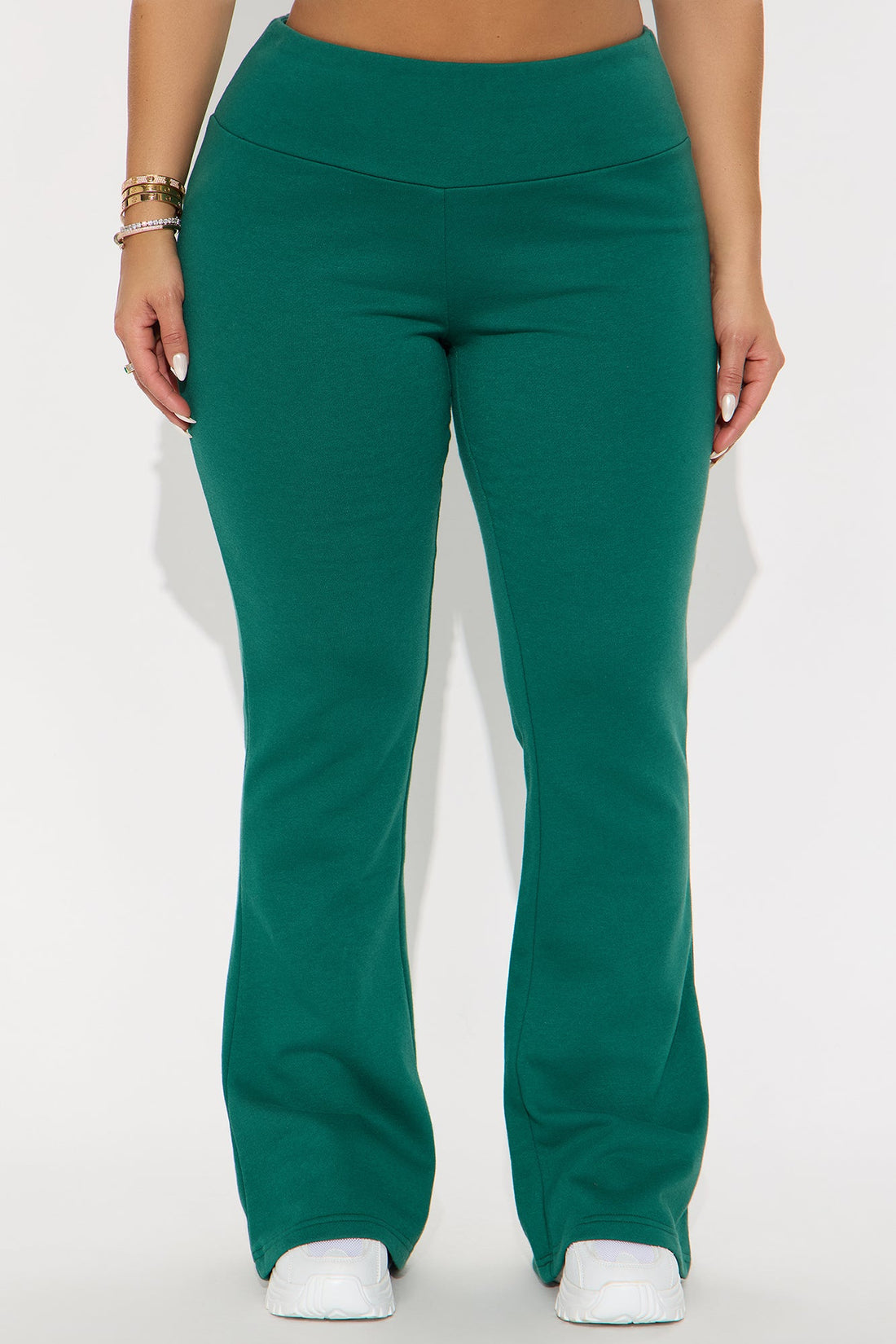 Tina Wide Waist Pull On Lounge Flare Pant - Hunter