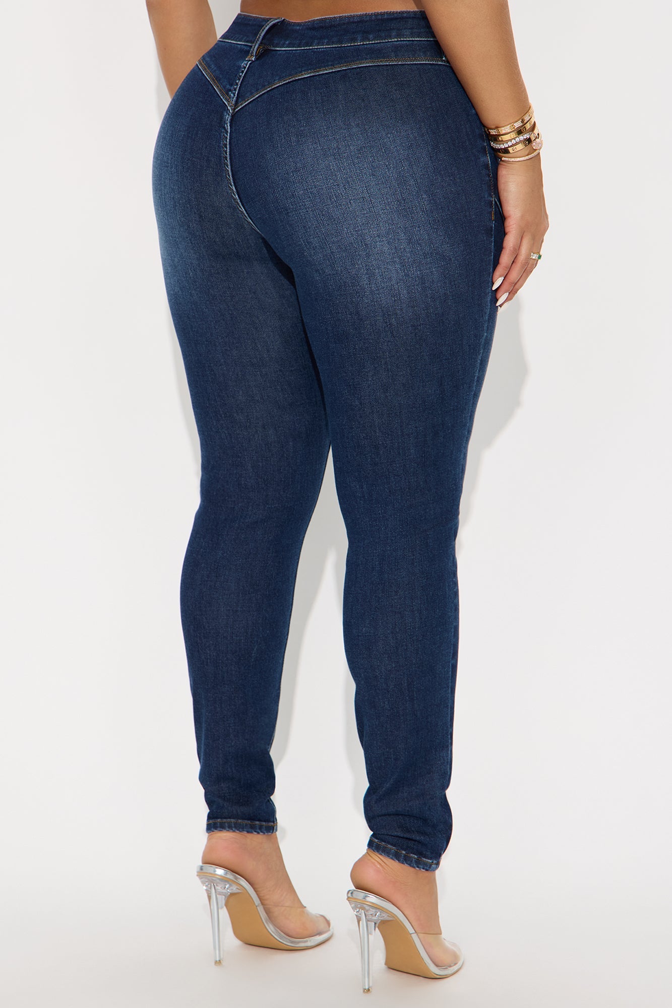 On Track Moto Skinny Jeans - Dark Wash