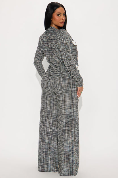 Matter Of Fact Tweed Pant Set - Black