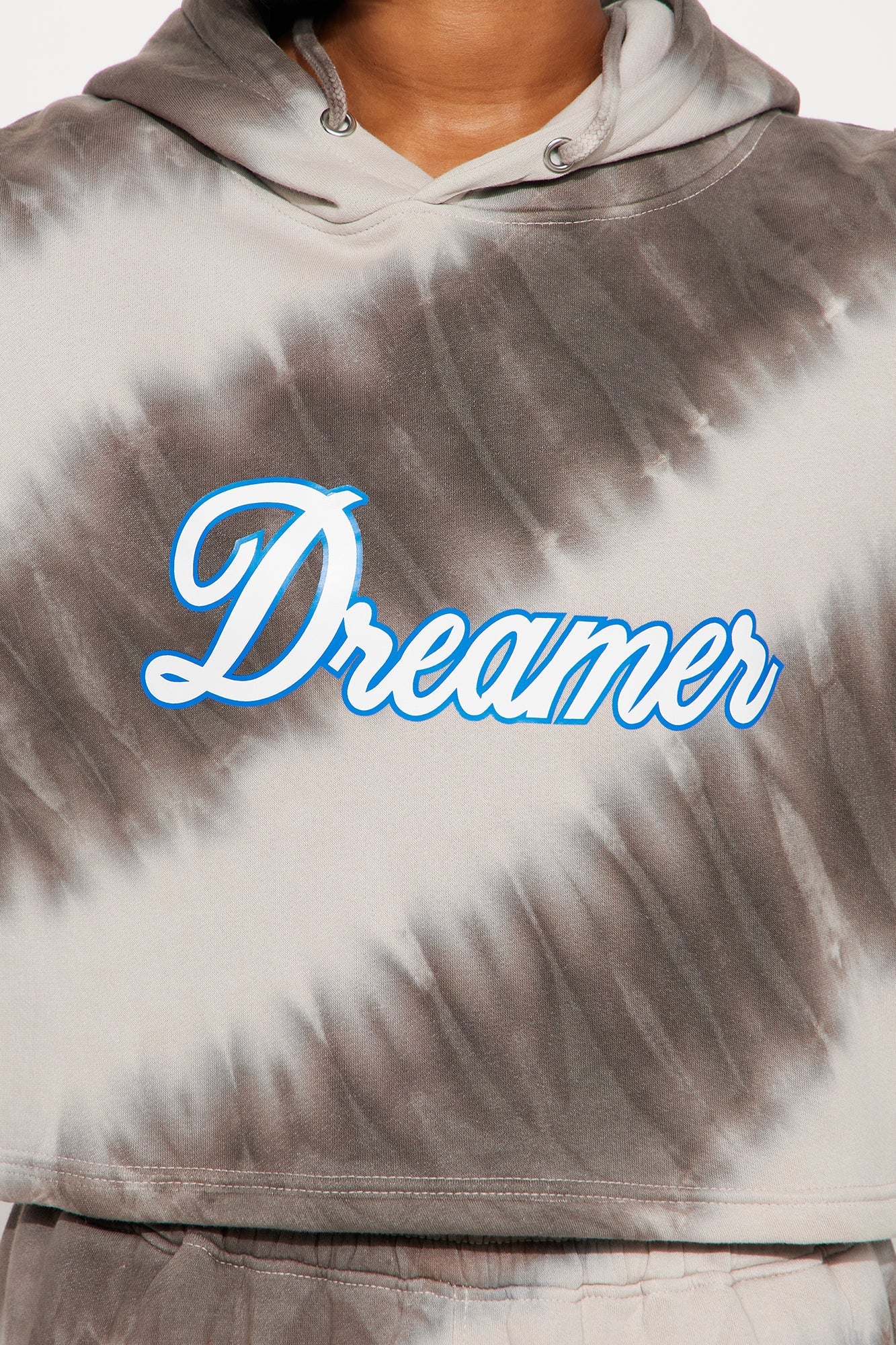 Dreamer Tie Dye Fleece Pant Set - Grey/combo