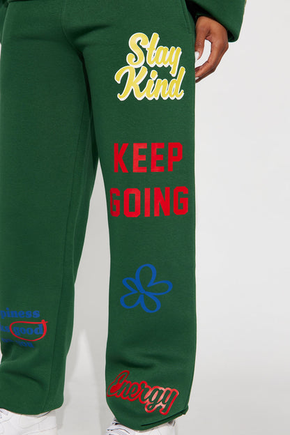 Optimism Overload Fleece Jogger Set - Green