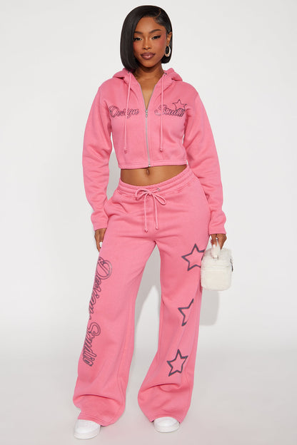Star Design Studio Fleece Pant Set - Pink
