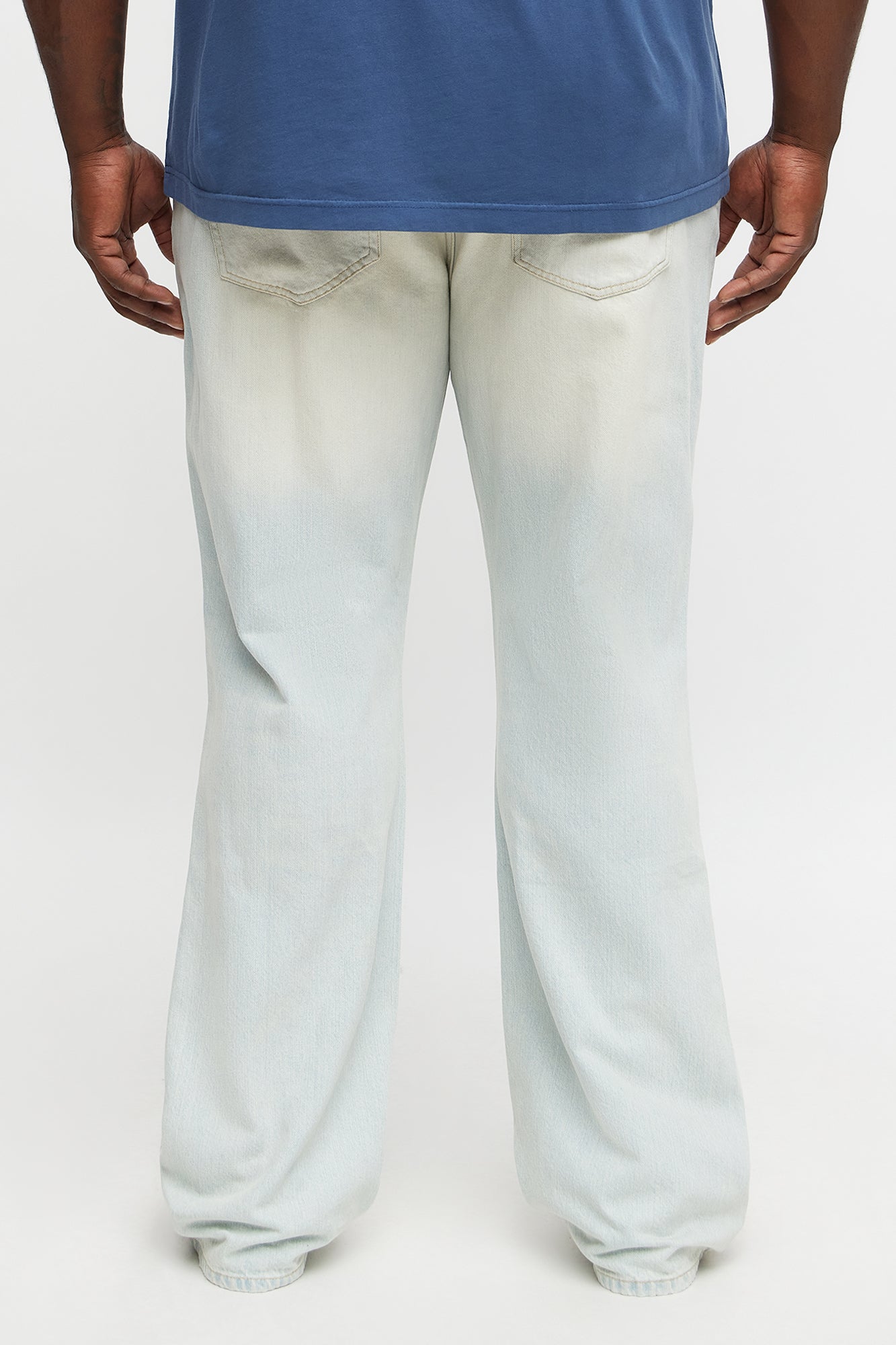 Stacked Slim Flare Self Destruct Distressed Jean - Light Wash