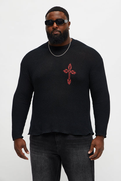 Sacrifice Pullover Sweater - Black