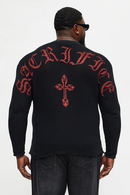 Sacrifice Pullover Sweater - Black