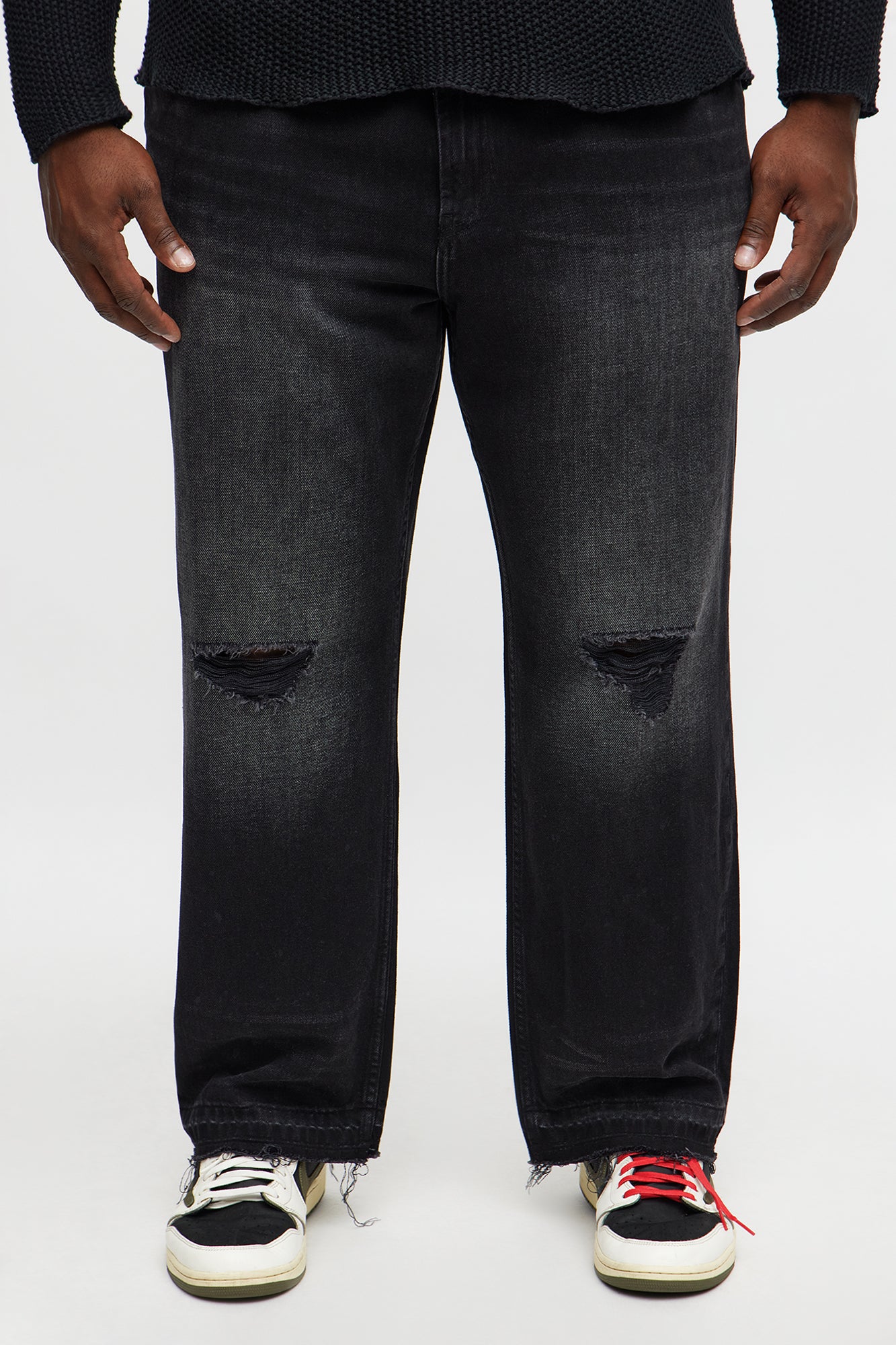 Straight To The Future Distressed Jean - Black Wash