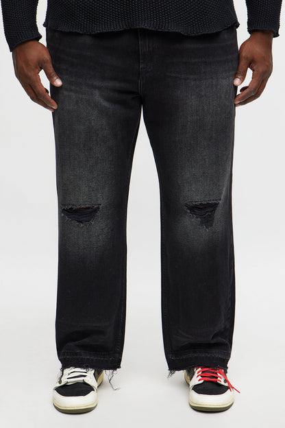Straight To The Future Distressed Jean - Black Wash