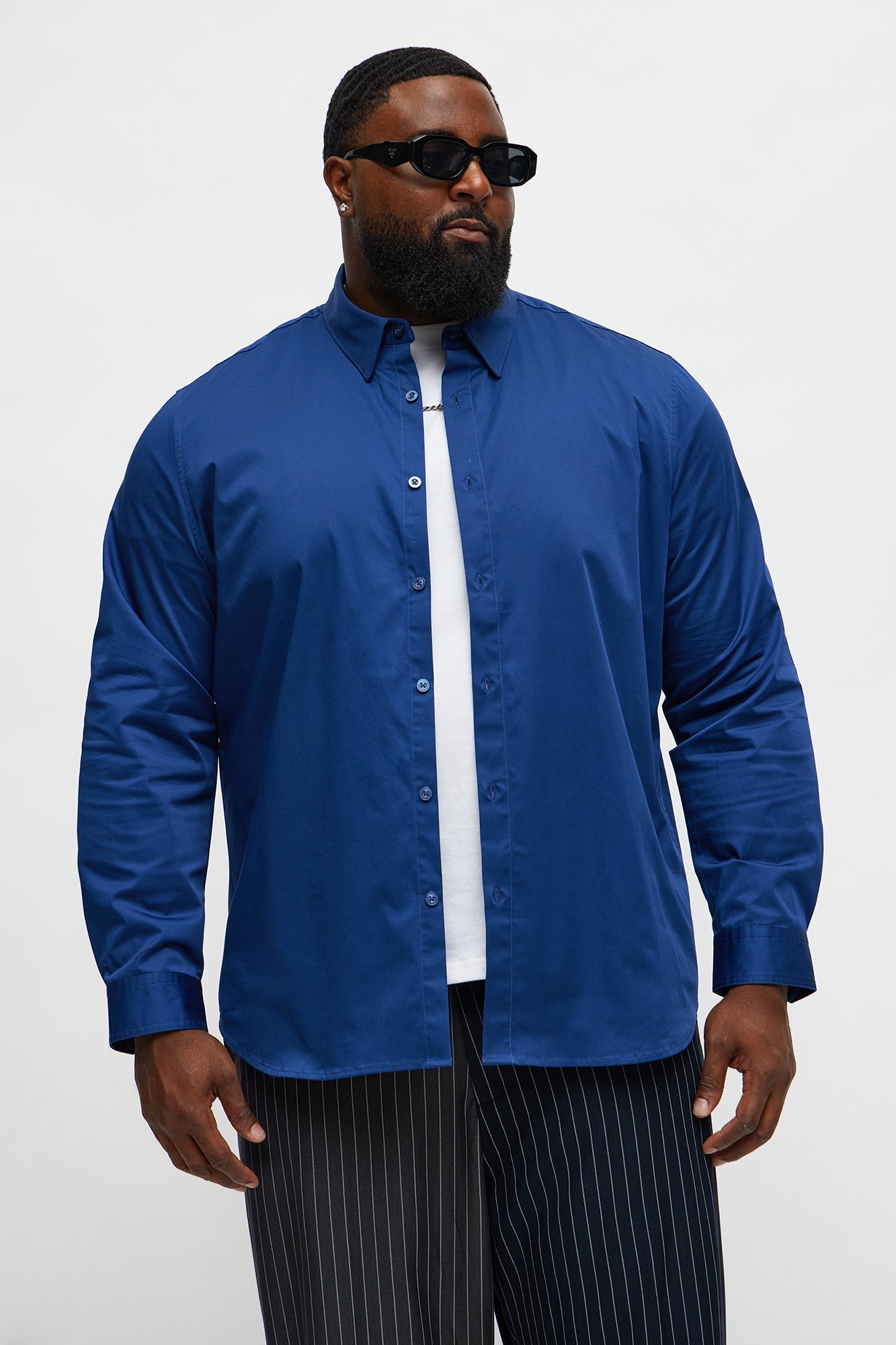 Luxe Stretch Dress Shirt - Navy
