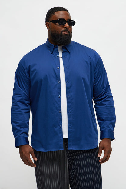 Luxe Stretch Dress Shirt - Navy
