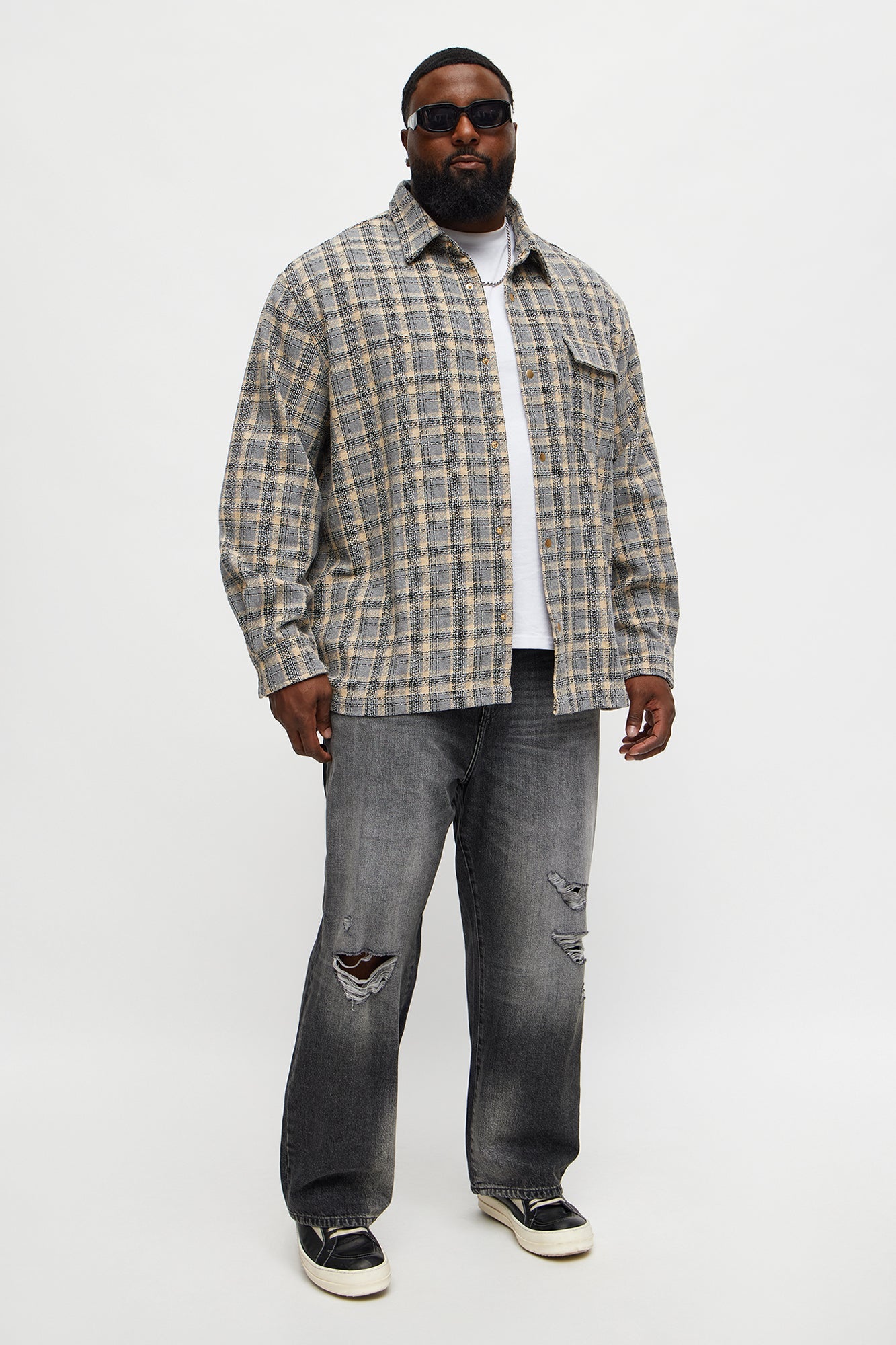 Baggy Phantom Distressed Jean - Black Wash