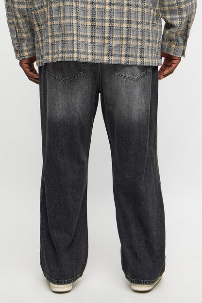 Baggy Phantom Distressed Jean - Black Wash