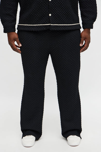 Slim Flare Soho Weave Slit Pant - Black