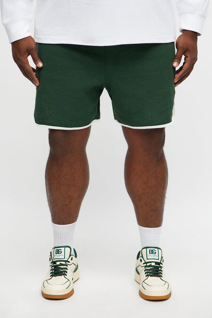 Retro Color Blocked Casual Short - Green/combo