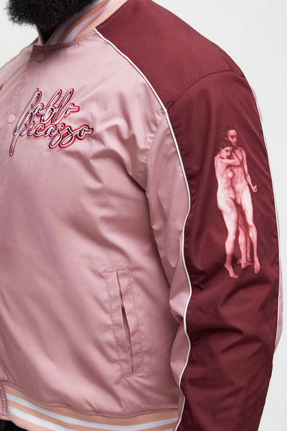 Pablo Picasso Colorblock Varsity Jacket - Pink/combo