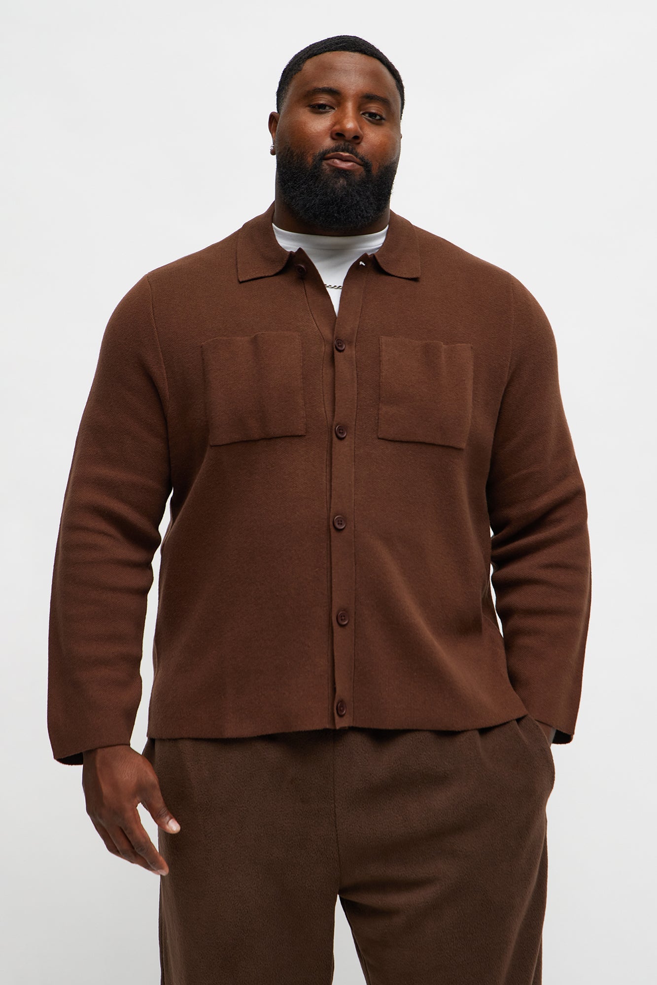 Daily Cardigan Sweater - Brown