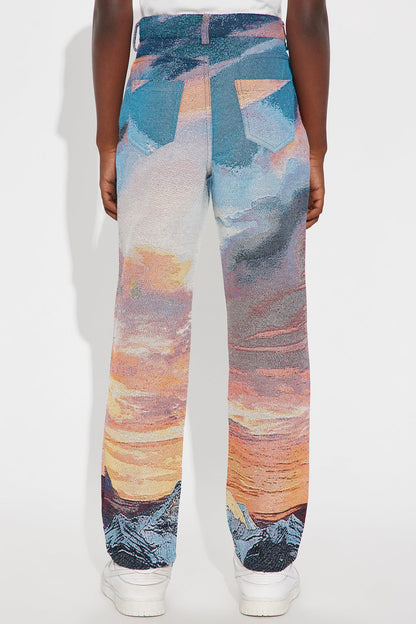 Mini Straight Peak Era Tapestry Pant - Orange