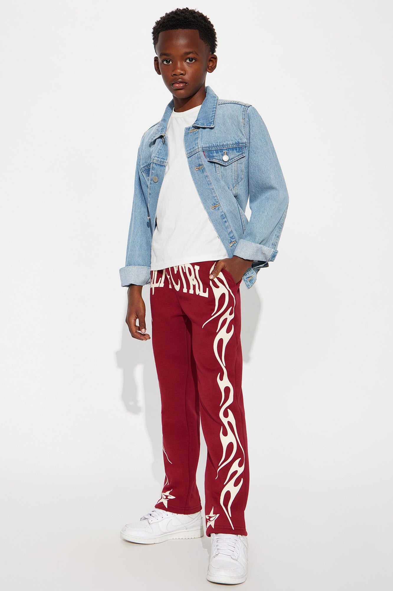 Mini Tyson Relaxed Under Control Straight Pants - Red/combo