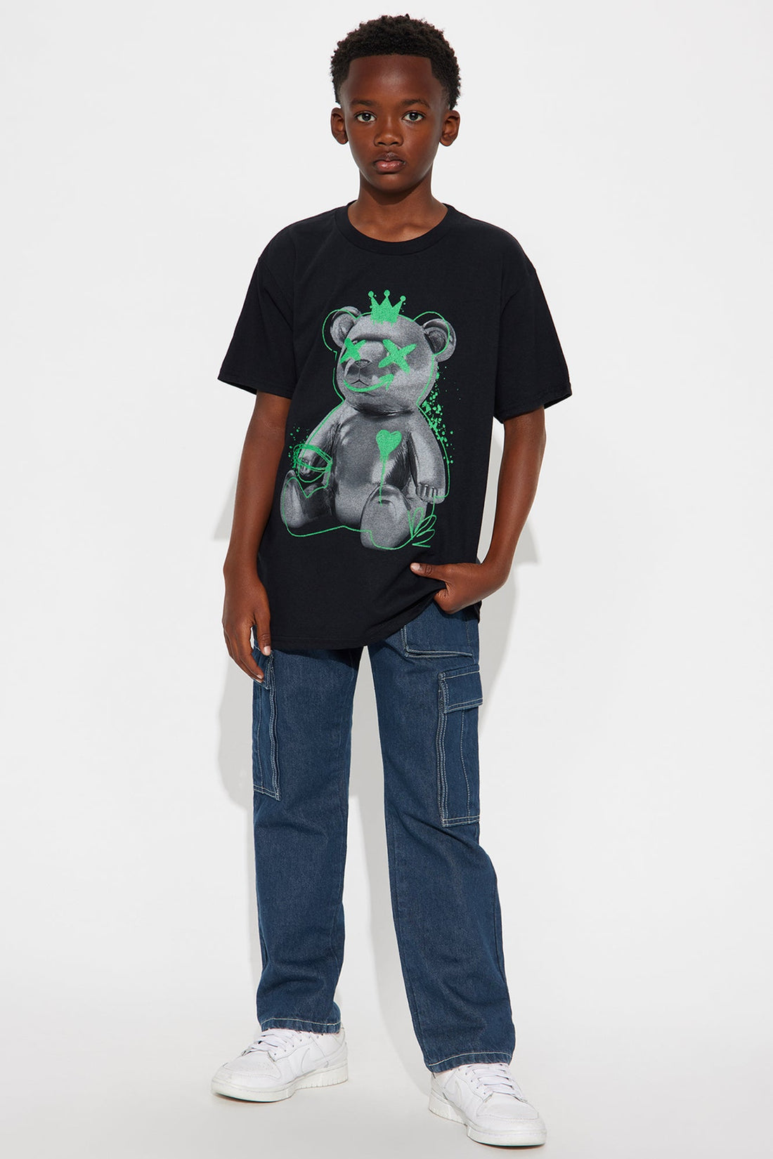 Mini Graffiti Bear Short Sleeve Tee - Black