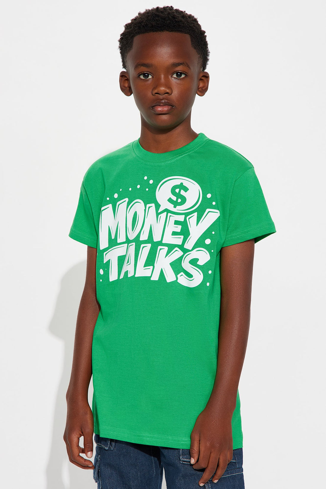 Mini Money Talks Short Sleeve Tshirt - Kelly Green
